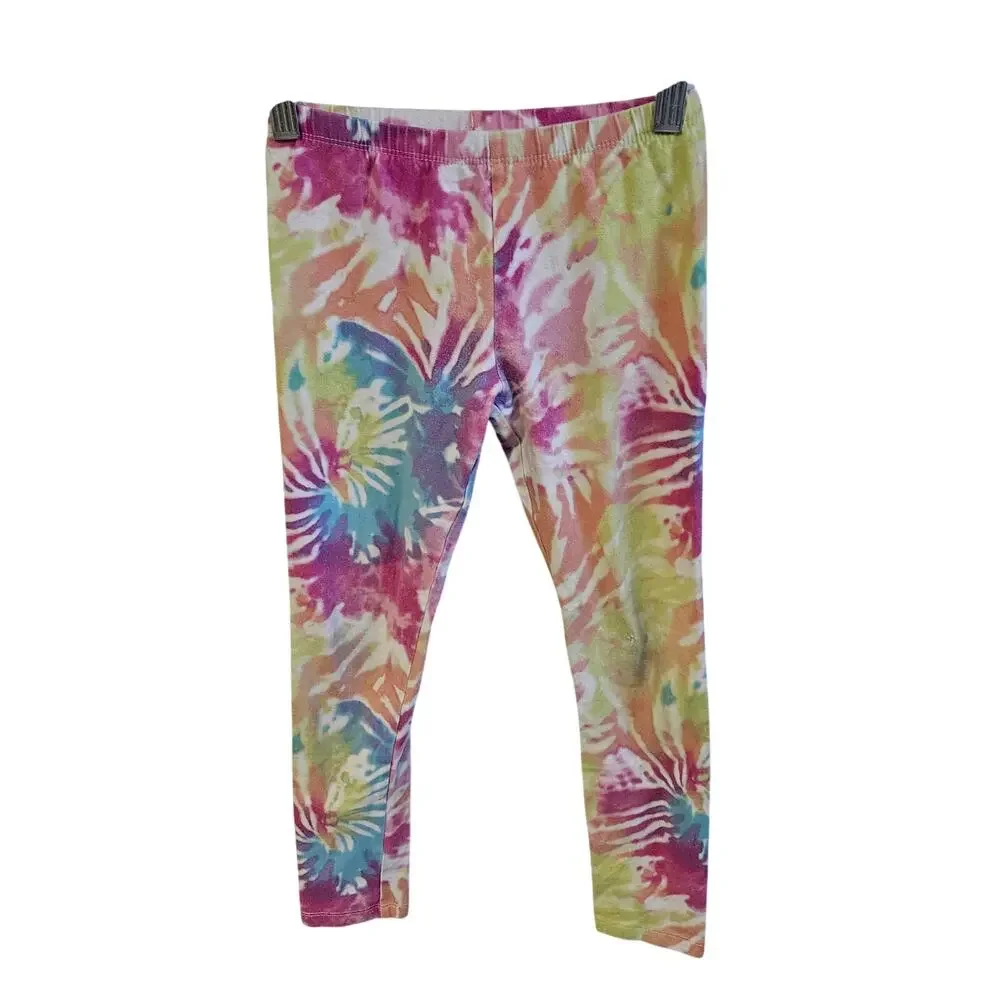 Children's Place Size M 7/8 Leggings Rainbow Tie Dye Classic Stretch Cotton